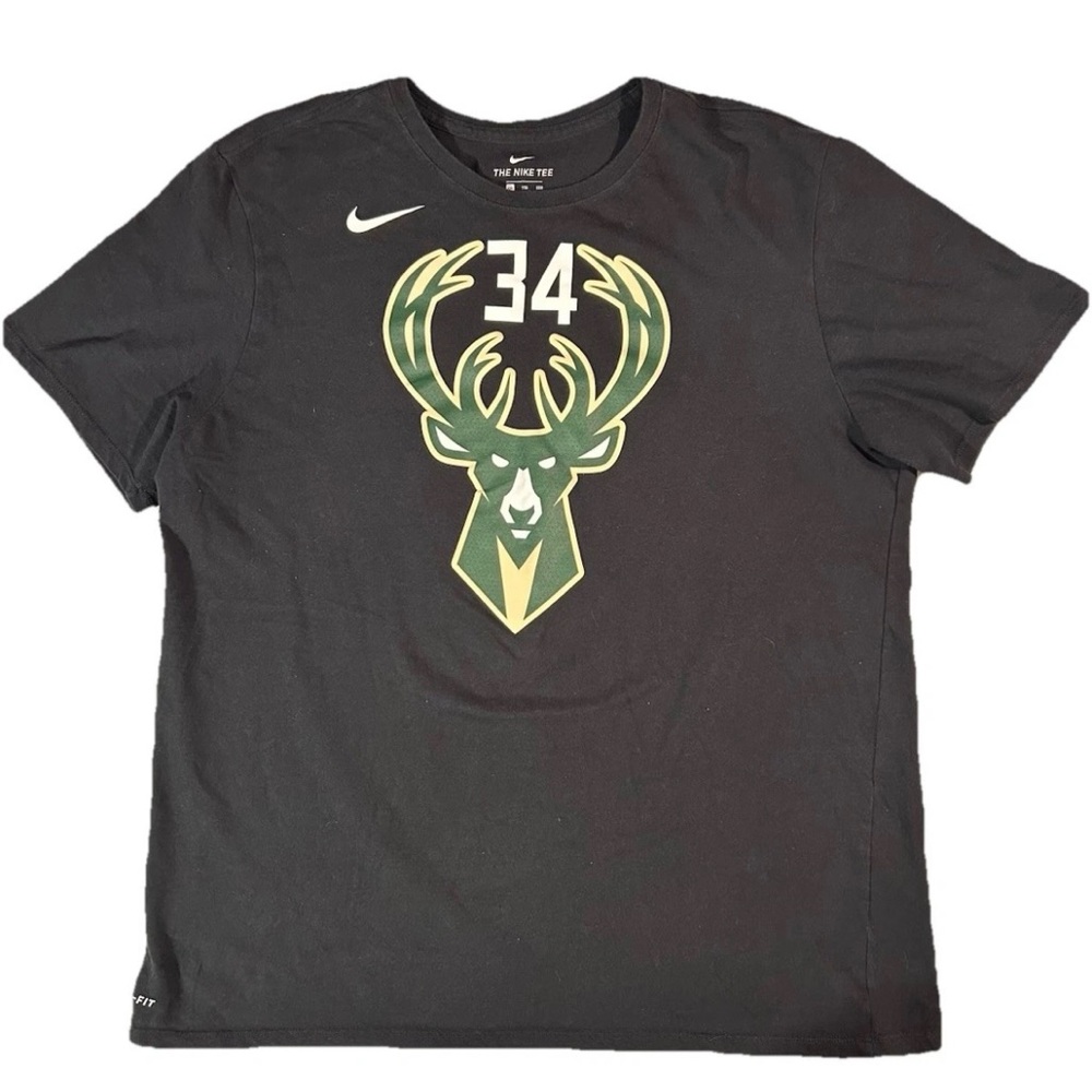 Nike Dri-Fit Giannis Antetokounmpo Milwaukee Bucks T Shirt 2XL XXL Athletic Cut